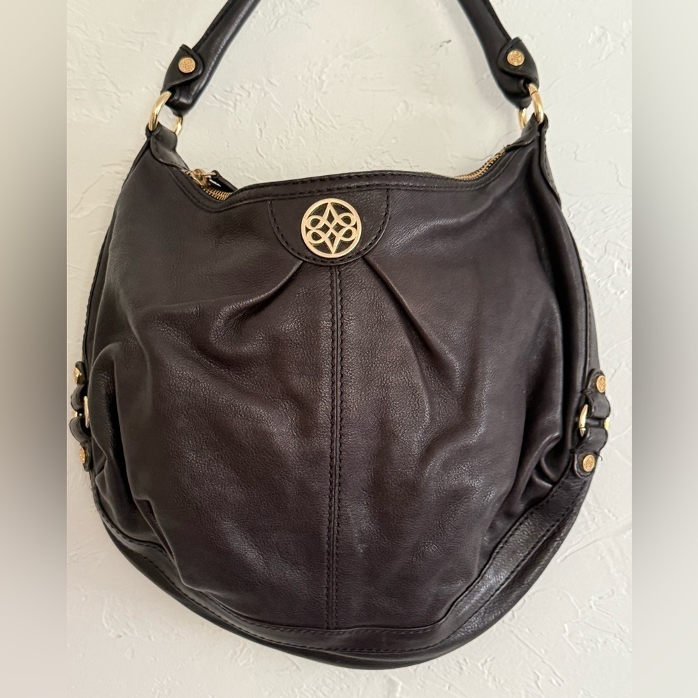 Antonio Milani Brown Pebbled Leather Hobo Bag